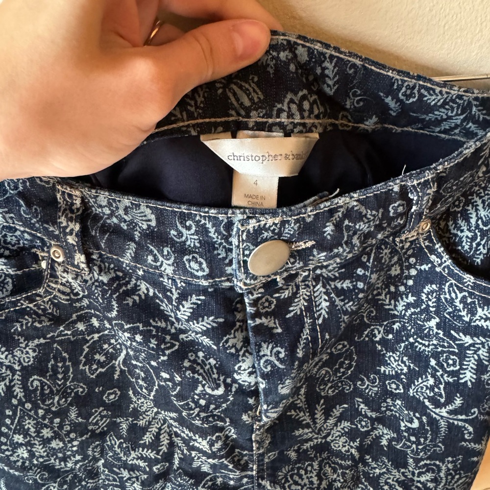 Christopher & Banks Navy Floral Mini Skort - Picture 4 of 4